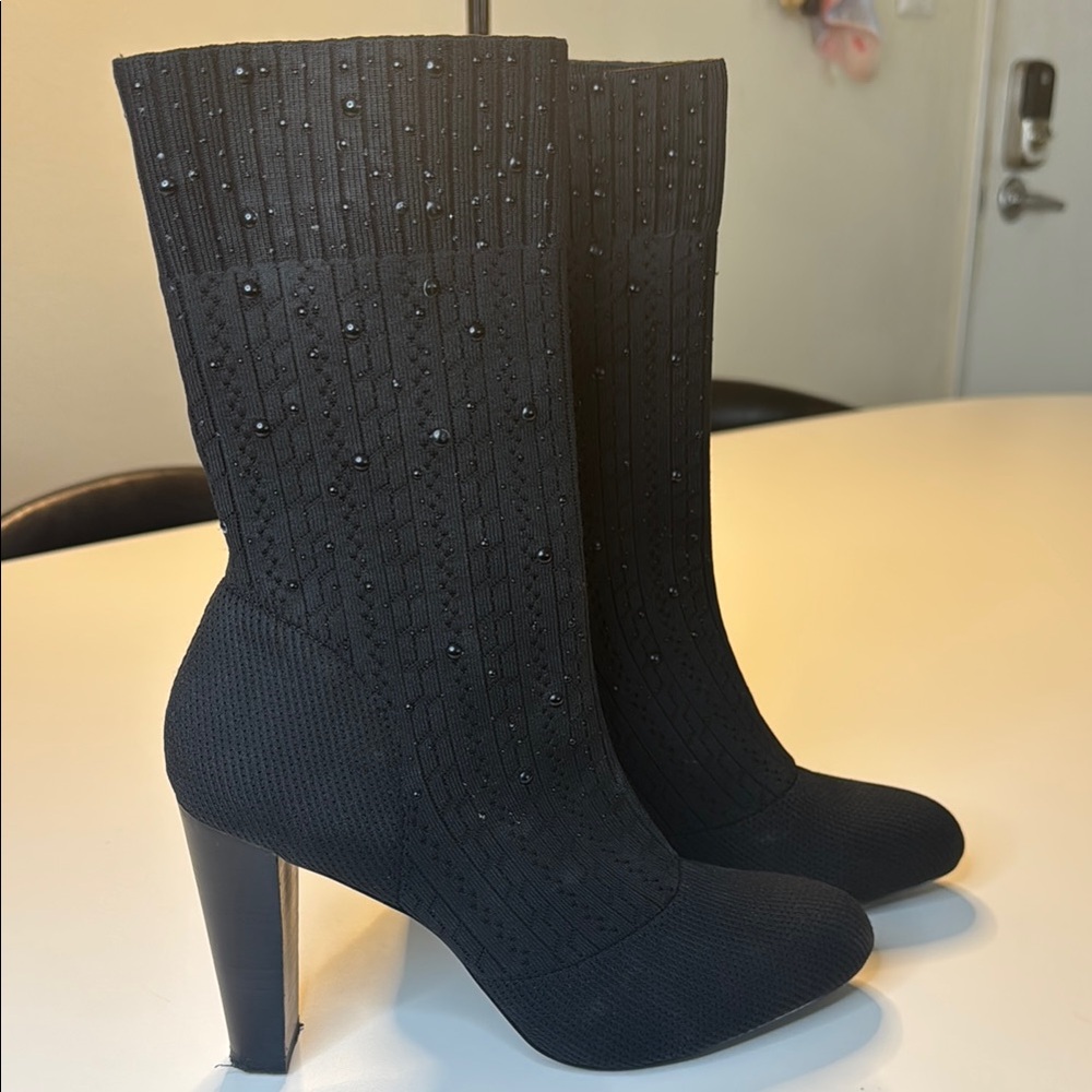 Charles by Charles David Sky Mid-Calf Sock Boot- Size 8